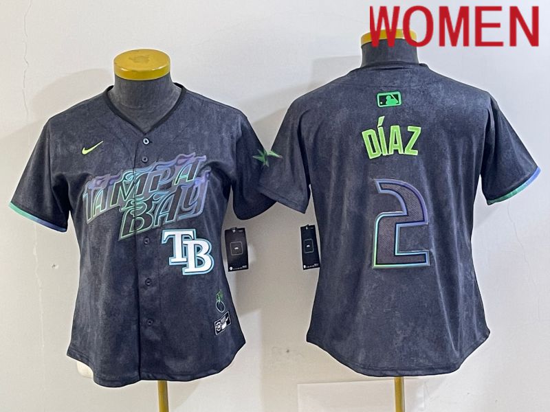 Women Tampa Bay Rays 2 Diaz Nike MLB Limited City Connect Black 2024 Jersey style 5